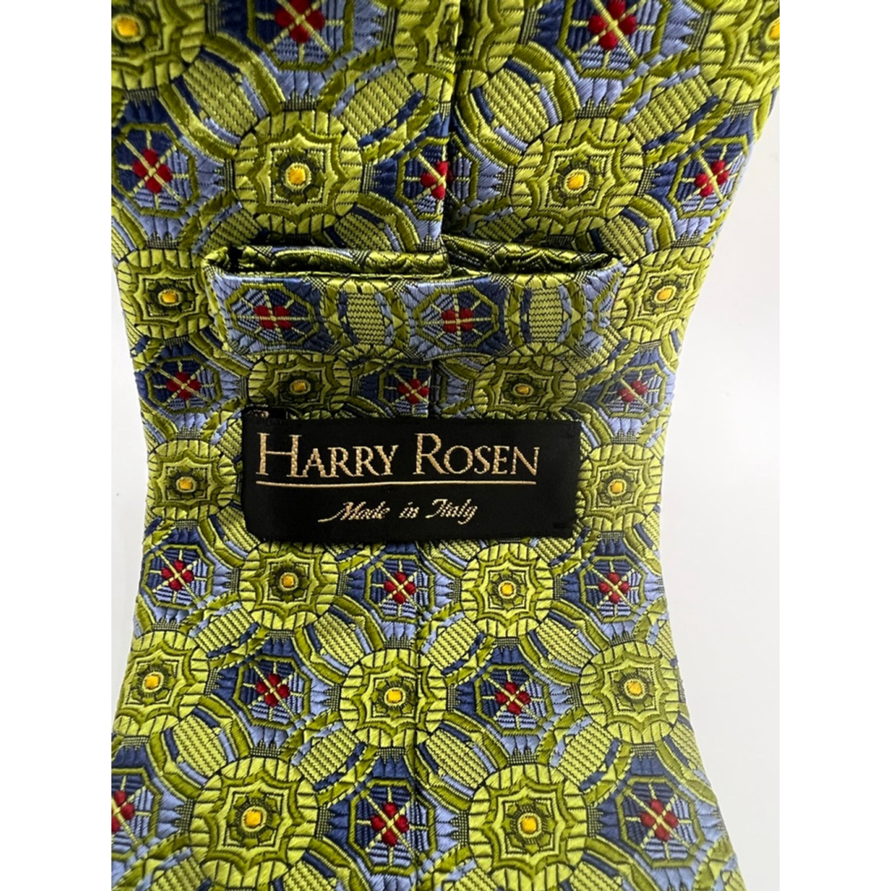NWOT Harry Rosen Green Blue Patterned Silk Tie One Size